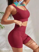 Conjunto de Yoga 2 Peças Esporte Feminino Vermelho / P Conjunto de Yoga 2 Peças